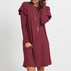 NWT Agnes & Dora Ruffle Dress w/pockets